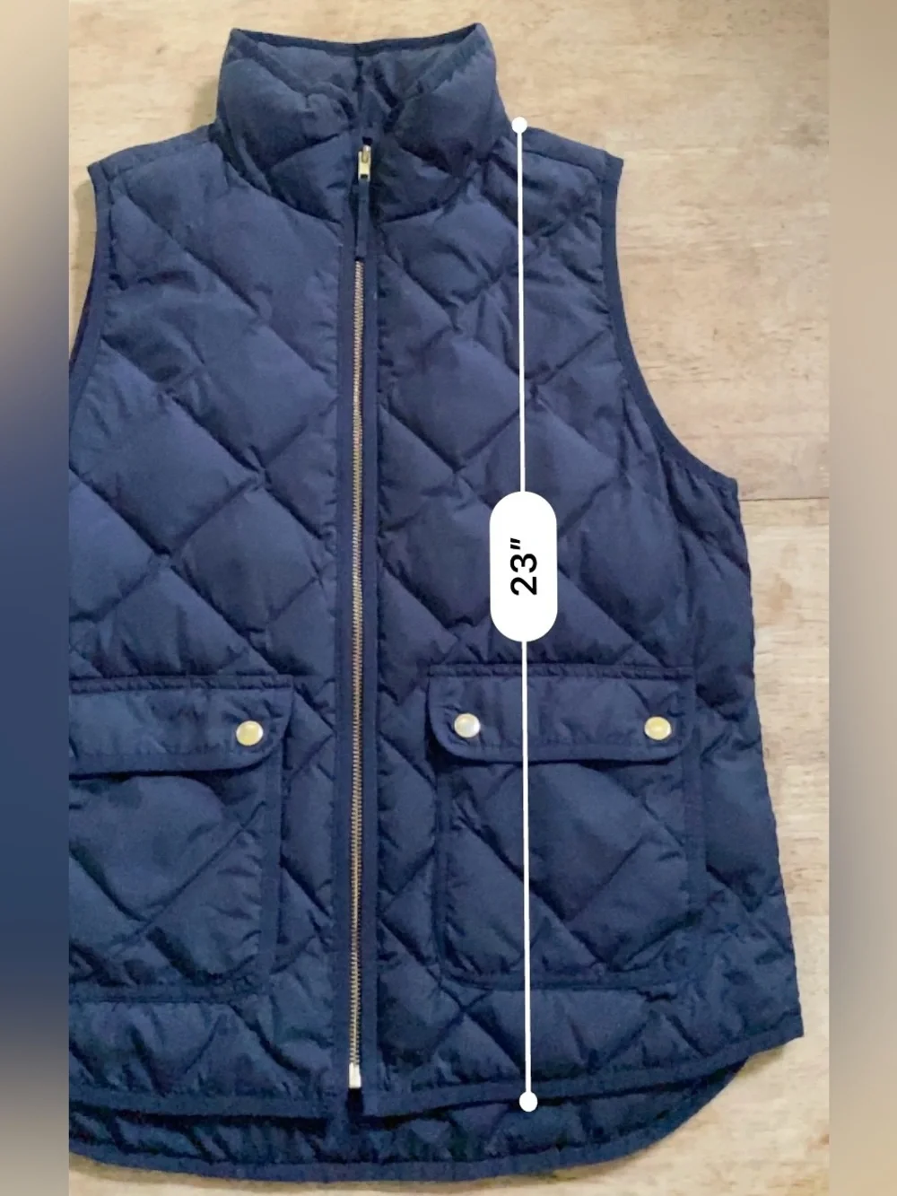 J Crew Women’s Sz S Navy Quilted Down Excursion Vest